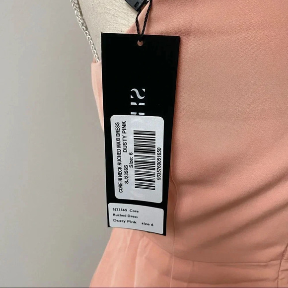 Shona Joy Core High Neck Ruched Maxi Dress Dusty Pink Size 6 NWT Formal - Picture 10 of 15